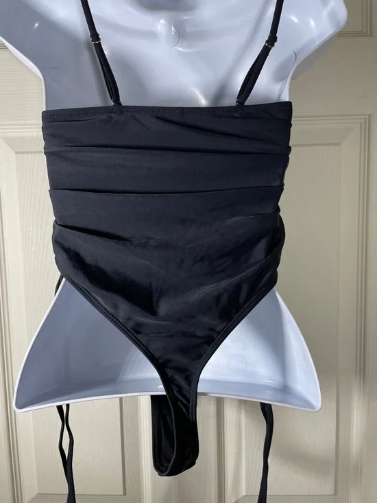 SHEIN Black Cutout One-Piece Swimsuit - Picture 5 of 5
